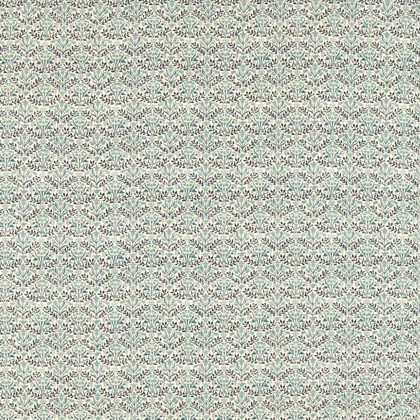 Morris & Co Bellflowers Indigo/Seagreen Fabric Sample MLIF227253