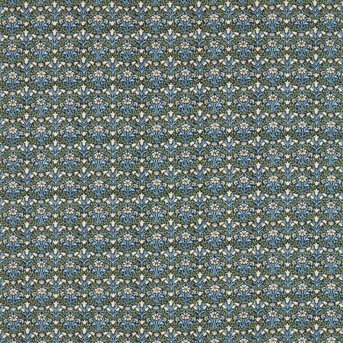 Morris & Co Bellflowers Indigo/Thyme Fabric MLIF227254