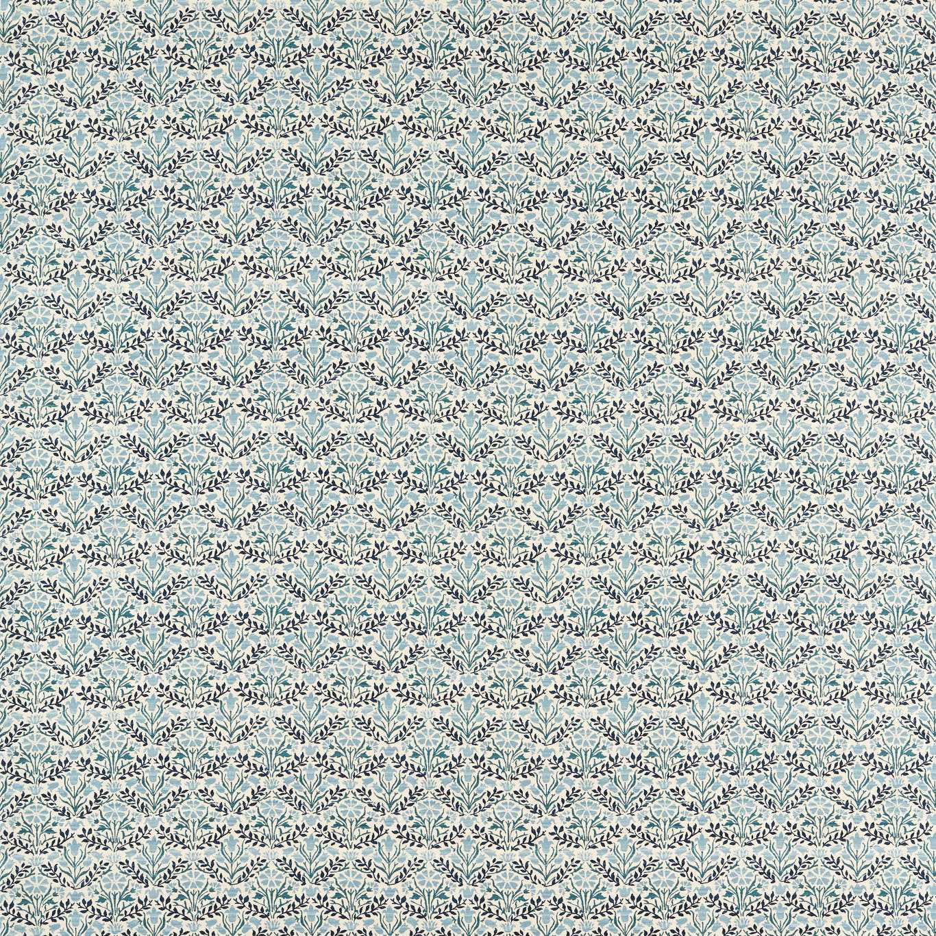 Morris & Co Bellflowers Mineral Blue Fabric Sample MLIF227255