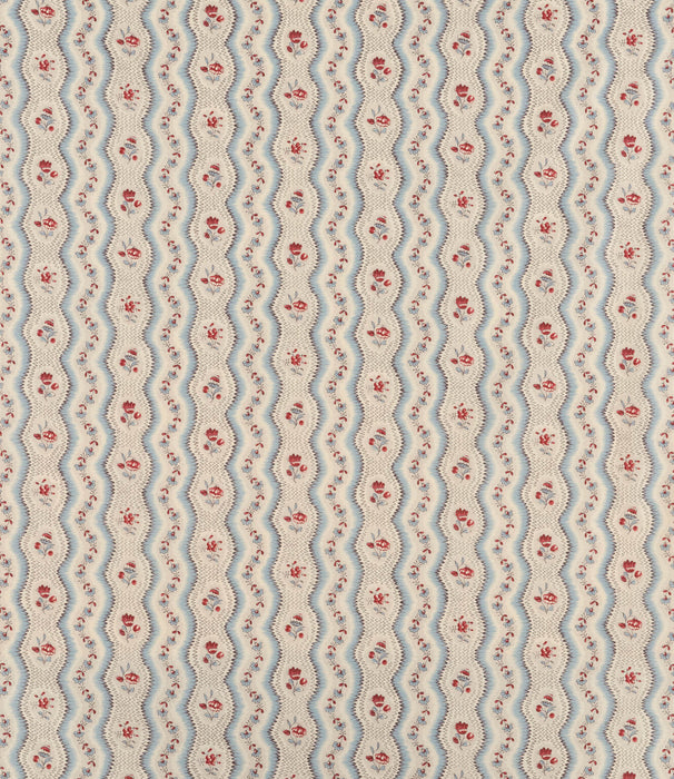Le Manach Greuze Bleu Rouge Fabric Sample L4216003