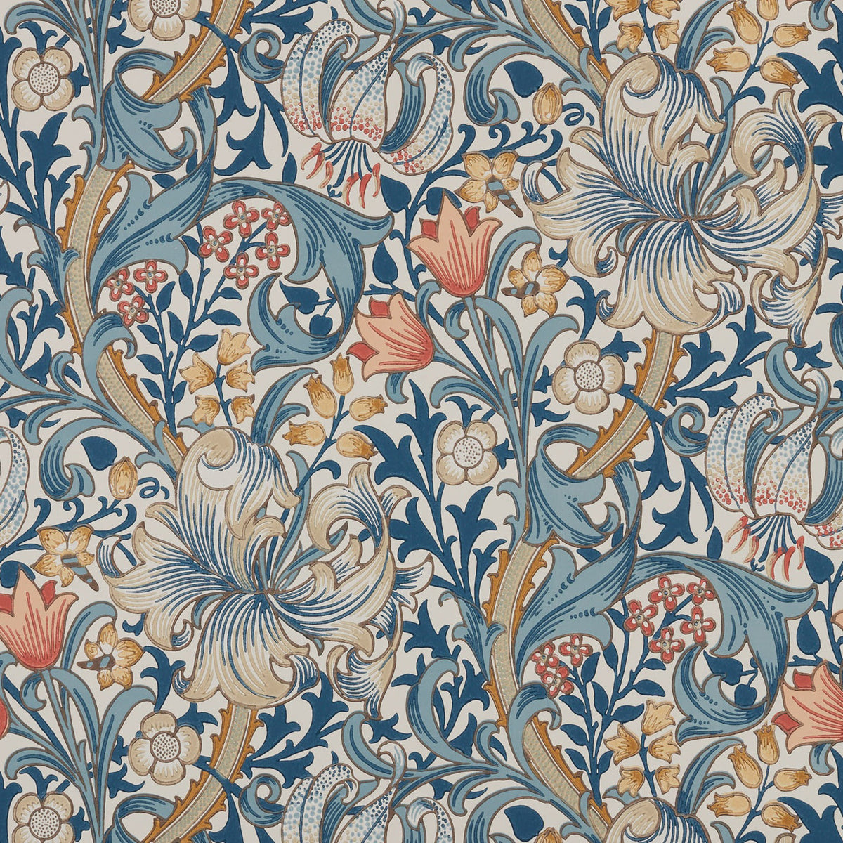 Morris & Co Golden Lily Blue MOW0168-01 Sample | 40% Off (Samples)