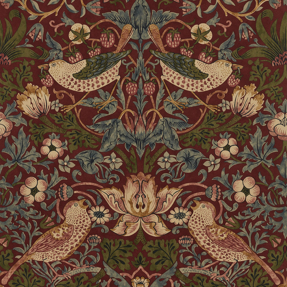 Morris & Co Strawberry Thief Wine MOW0171-02 Sample | 40% Off (Samples)