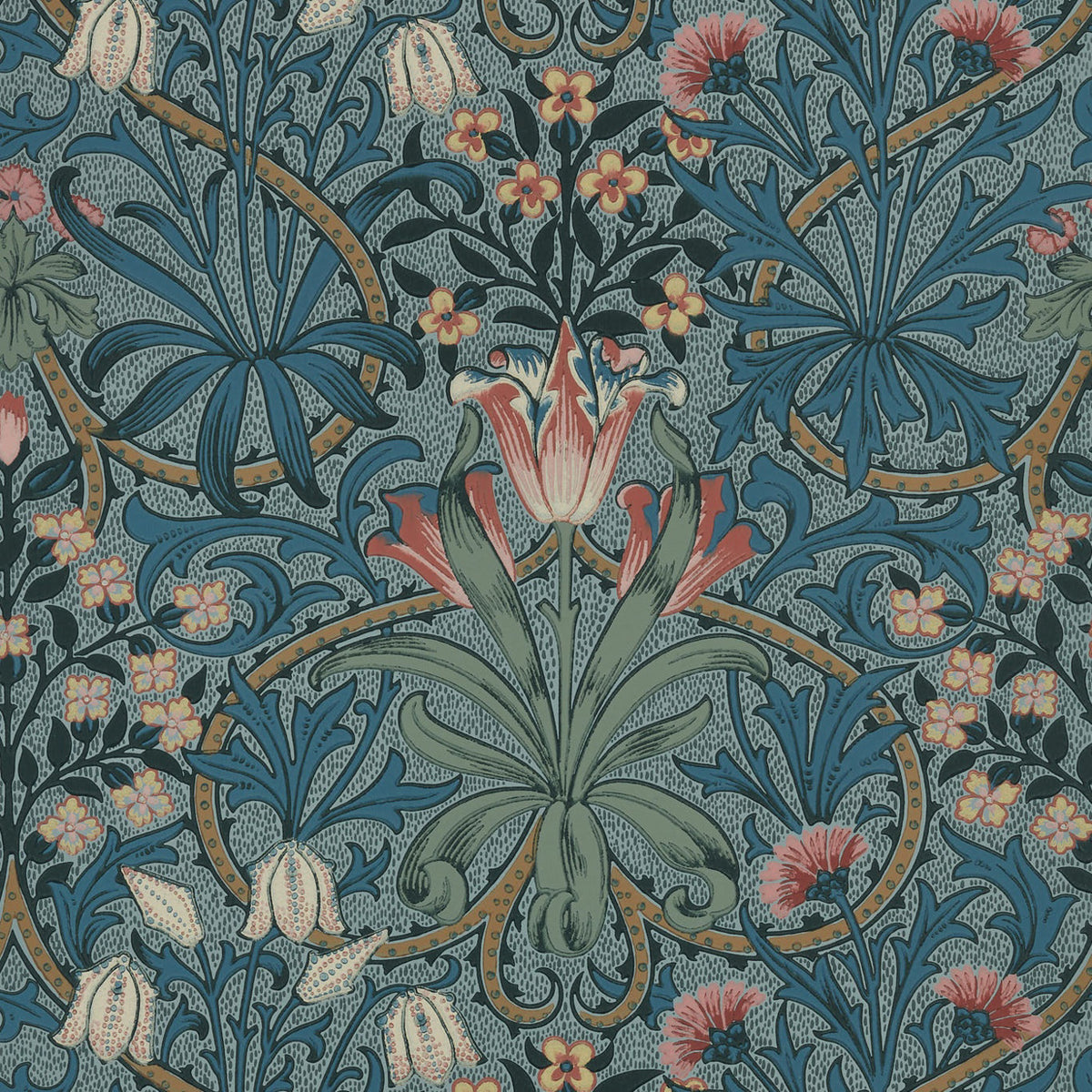 Morris & Co Woodland Weeds Rose/Woad MOW0175-02 Sample | 40% Off (Samples)