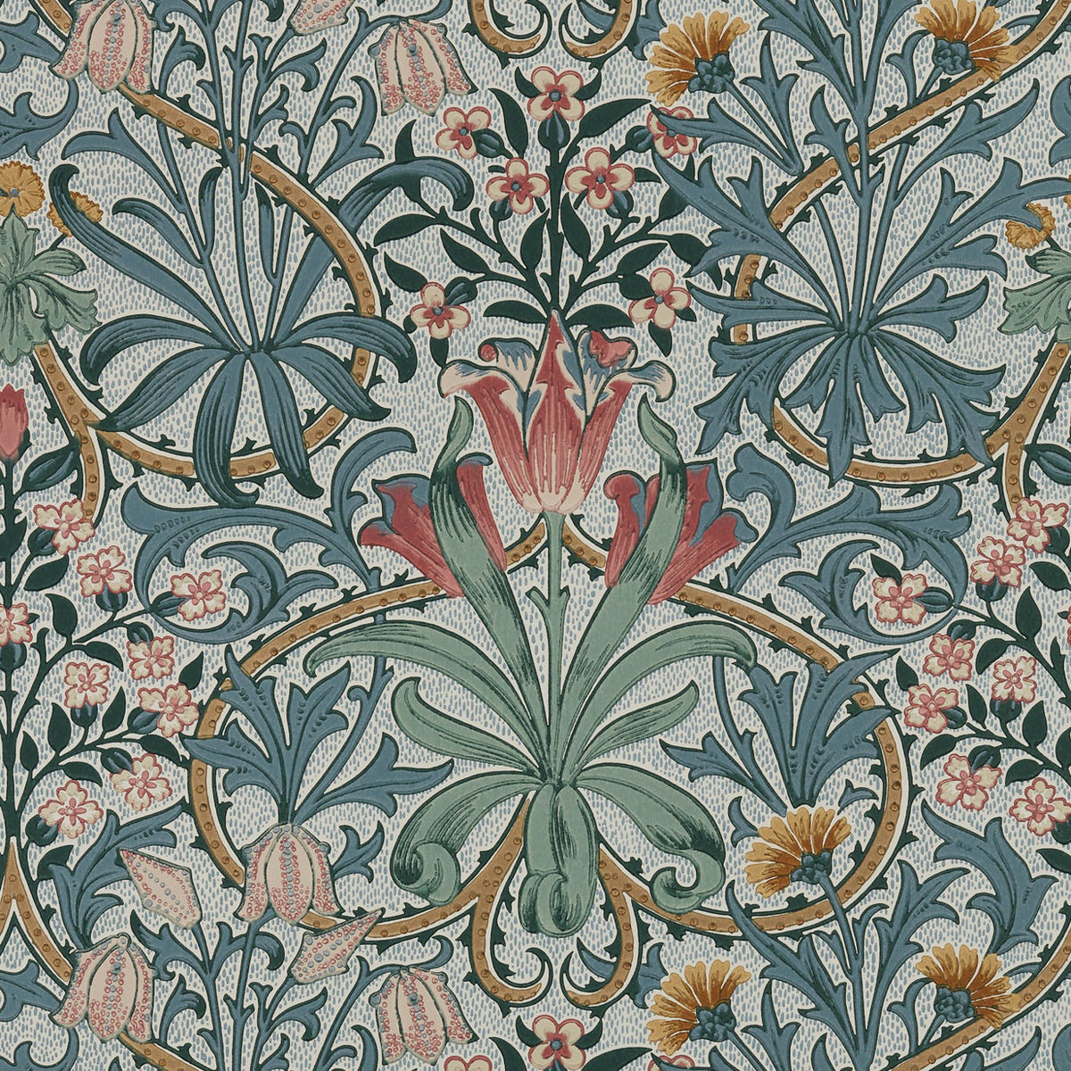 Performance Reviews Samples Quotes Morris & Co Woodland Weeds Rose/Weld MOW0175-03 Sample | 40% Off (Samples)