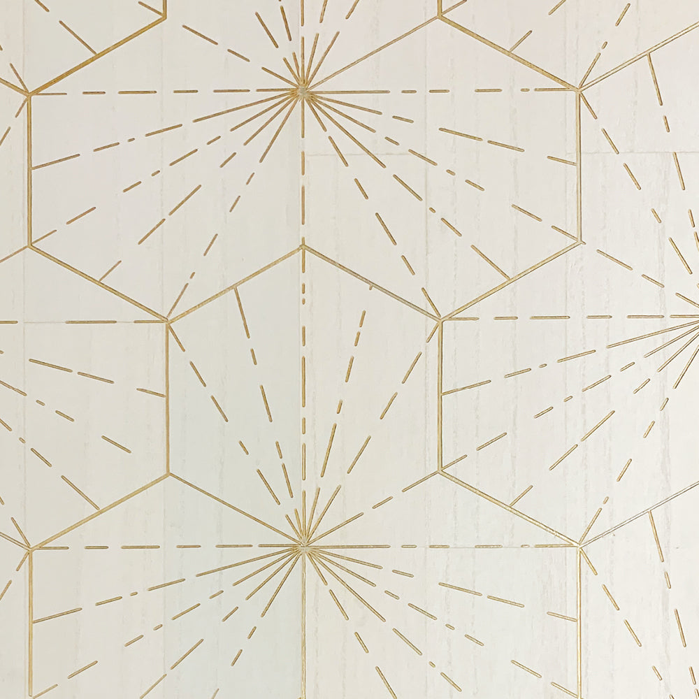 Maya Romanoff Ajiro Burst of Happiness Calm Winter White Wallpaper Sample MR-ABH-1X15
