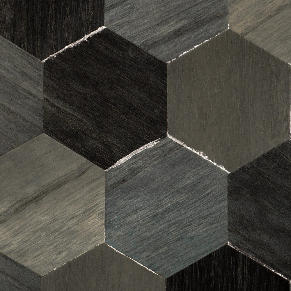 Maya Romanoff Ajiro Honeycomb Bumblebee Bl Wallpaper Sample MR-AZ-1109-S