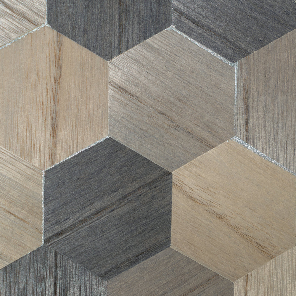Maya Romanoff Ajiro Honeycomb Slate Sting Wallpaper Sample MR-AZ-1176-S