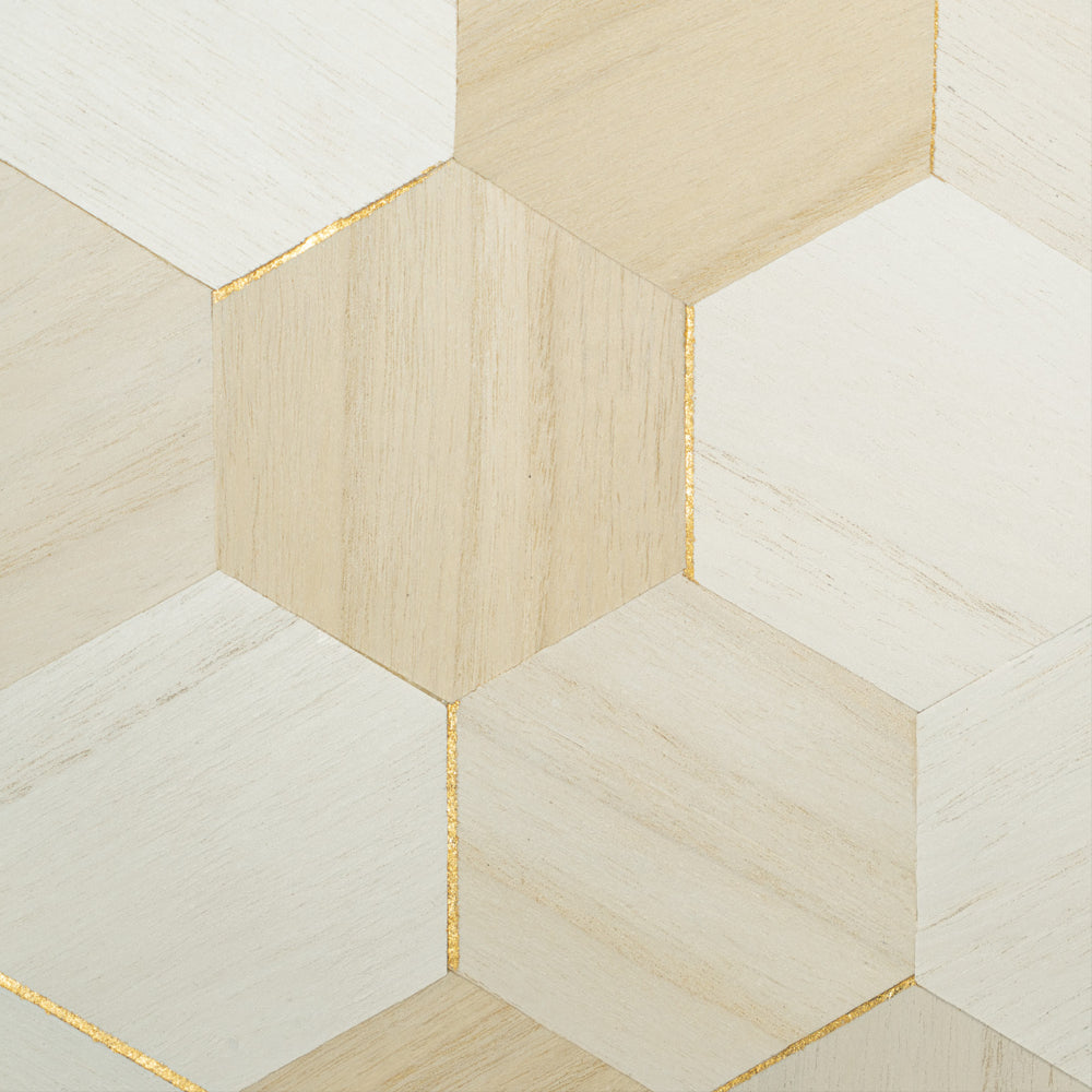 Maya Romanoff Ajiro Honeycomb Beeswax Whit Wallpaper Sample MR-AZ-1X15-G