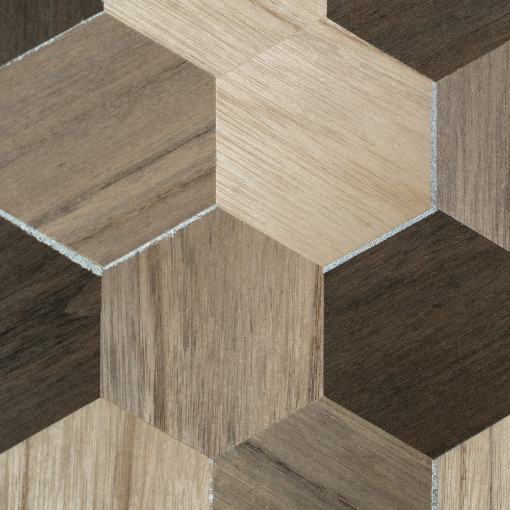 Maya Romanoff Ajiro Honeycomb Brown Buzz Wallpaper Sample MR-AZ-4852-S