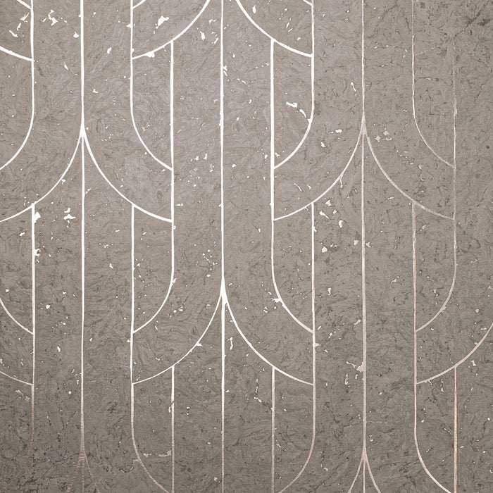 Maya Romanoff Porto Deco Gamay Gray Wallpaper Sample MR-PD-1099