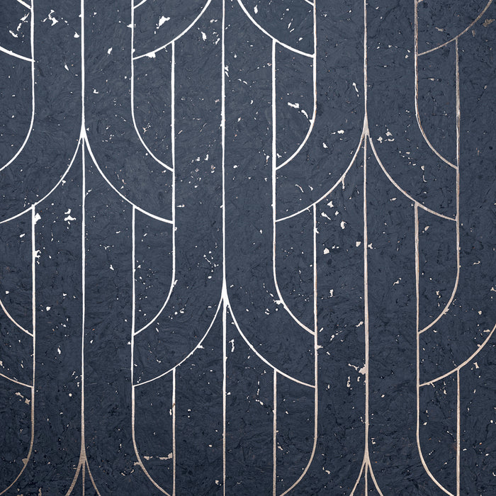Maya Romanoff Porto Deco Bacchus Blue Wallpaper Sample MR-PD-1510