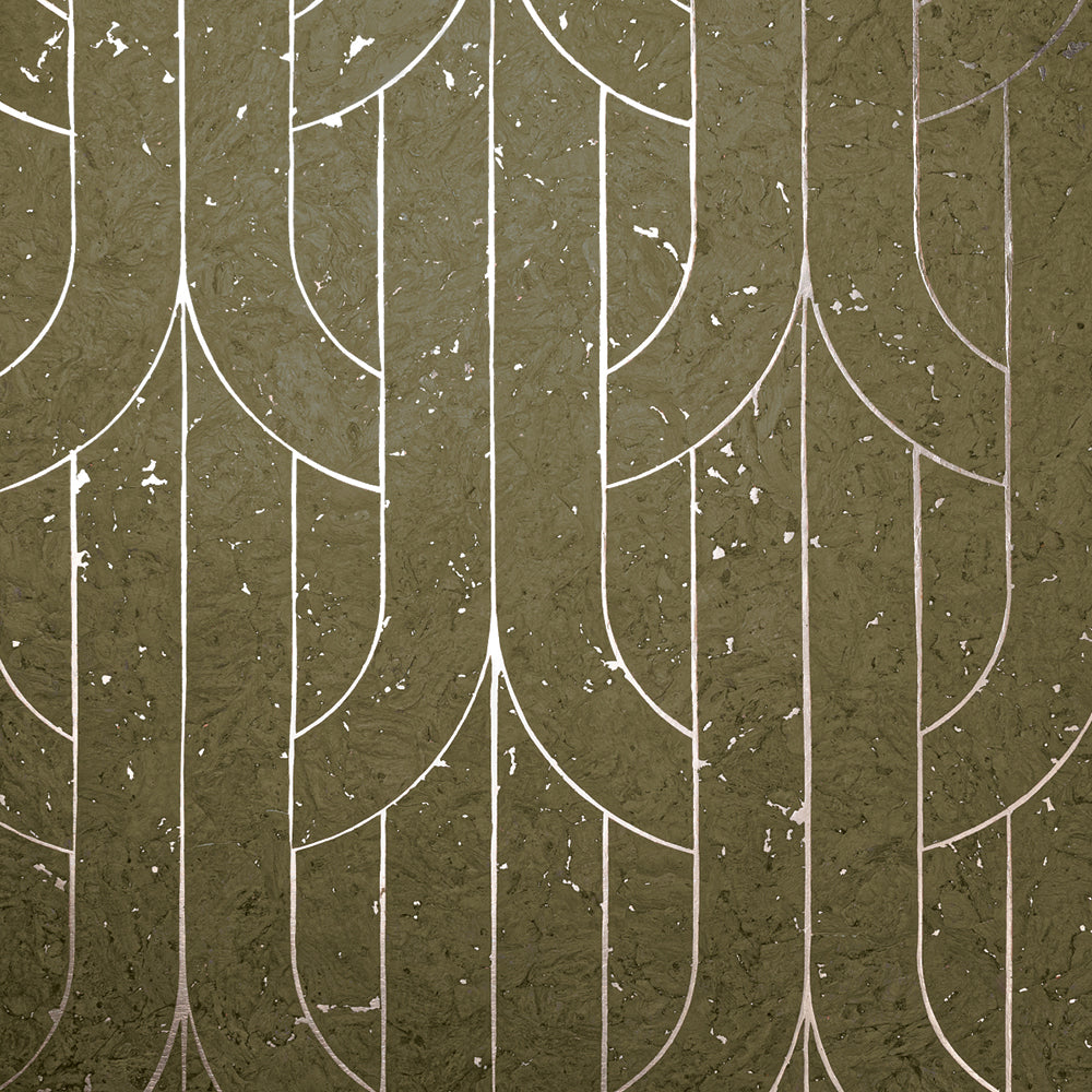 Maya Romanoff Porto Deco Green Grenache Wallpaper MR-PD-1670