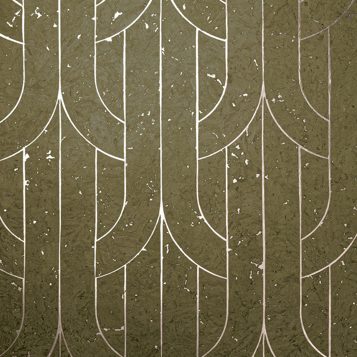 Maya Romanoff Porto Deco Green Grenache Wallpaper Sample MR-PD-1670