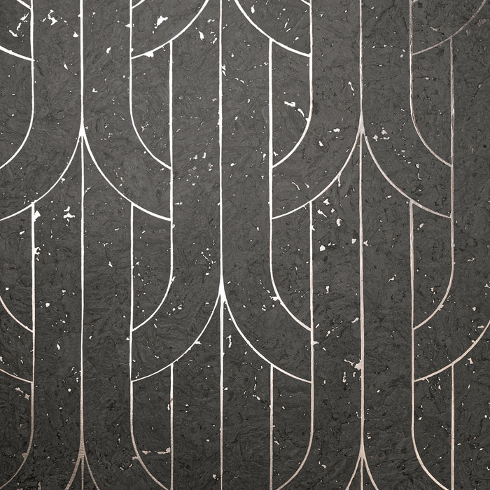 Maya Romanoff Porto Deco Syrah Slate Wallpaper Sample MR-PD-1X01