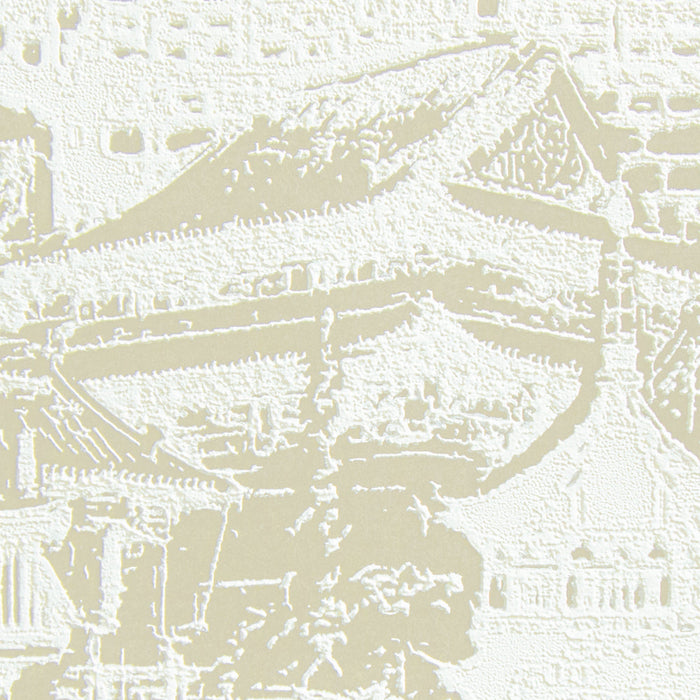 Maya Romanoff Serigraph Dynasty Adorned Vanilla Wallpaper Sample MR-SPD-1X14