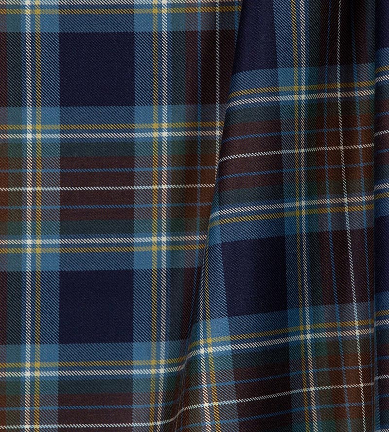 Old World Weavers Holyrood Blue & Brown Fabric MR09090001