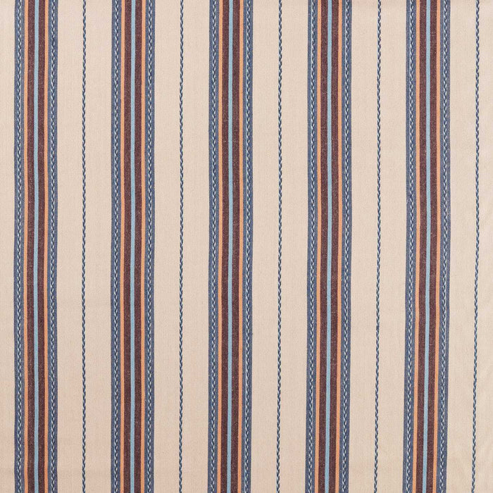 Morris & Co Lechlade Stripe Woad/Linen Fabric MSTR237688