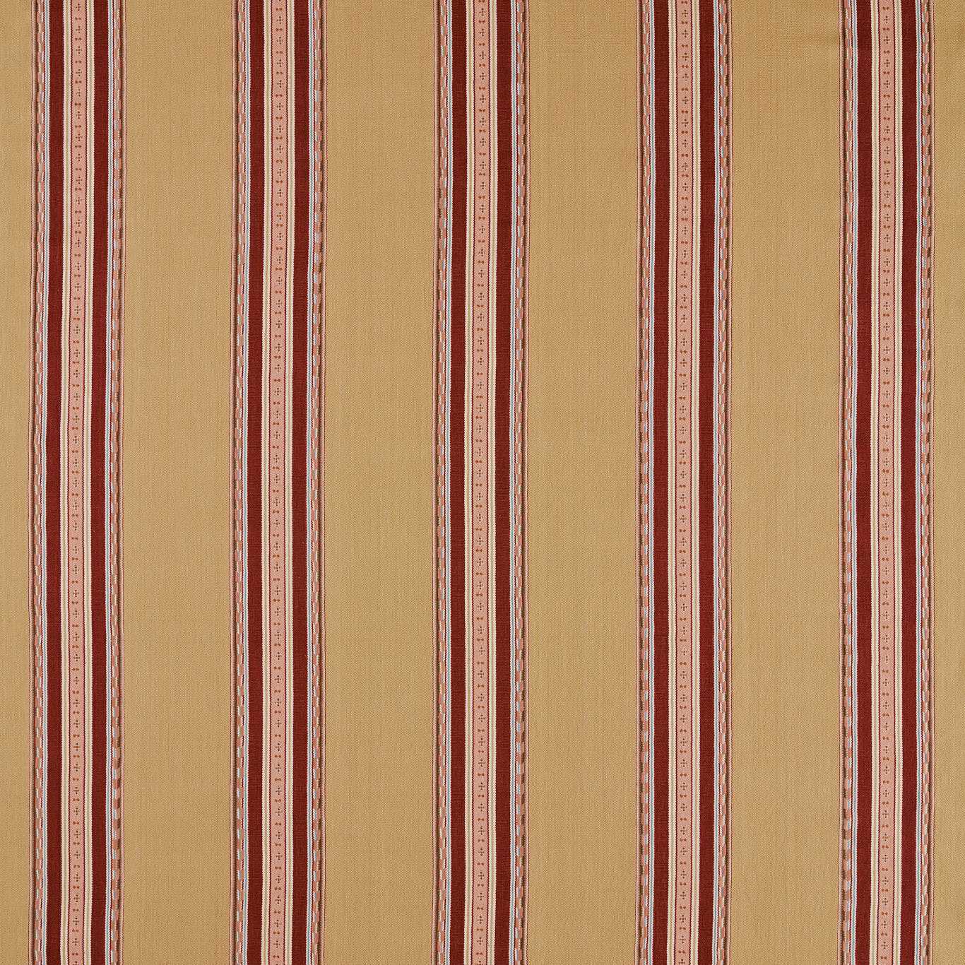 Morris & Co Pimlico Stripe Ochre/Crimson Fabric Sample MSTR237691