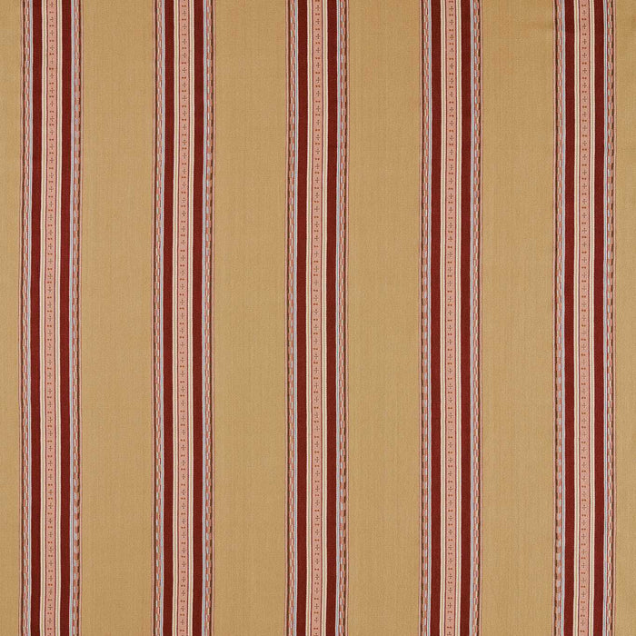 Morris & Co Pimlico Stripe Ochre/Crimson Fabric MSTR237691