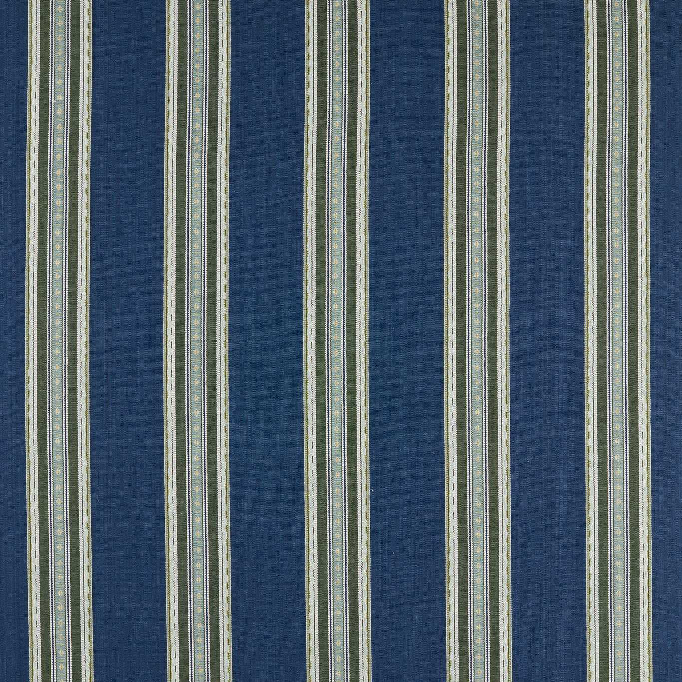 Morris & Co Pimlico Stripe Indigo/Forest Fabric Sample MSTR237692