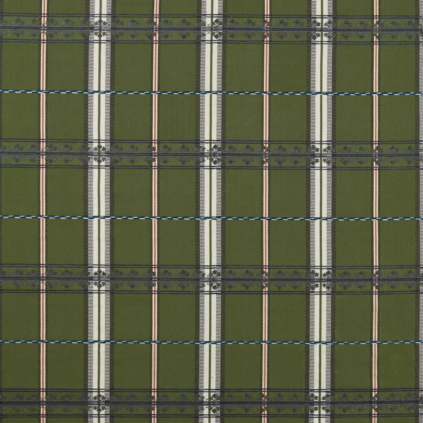 Morris & Co Hanover Check Forest Fabric Sample MSTR237697