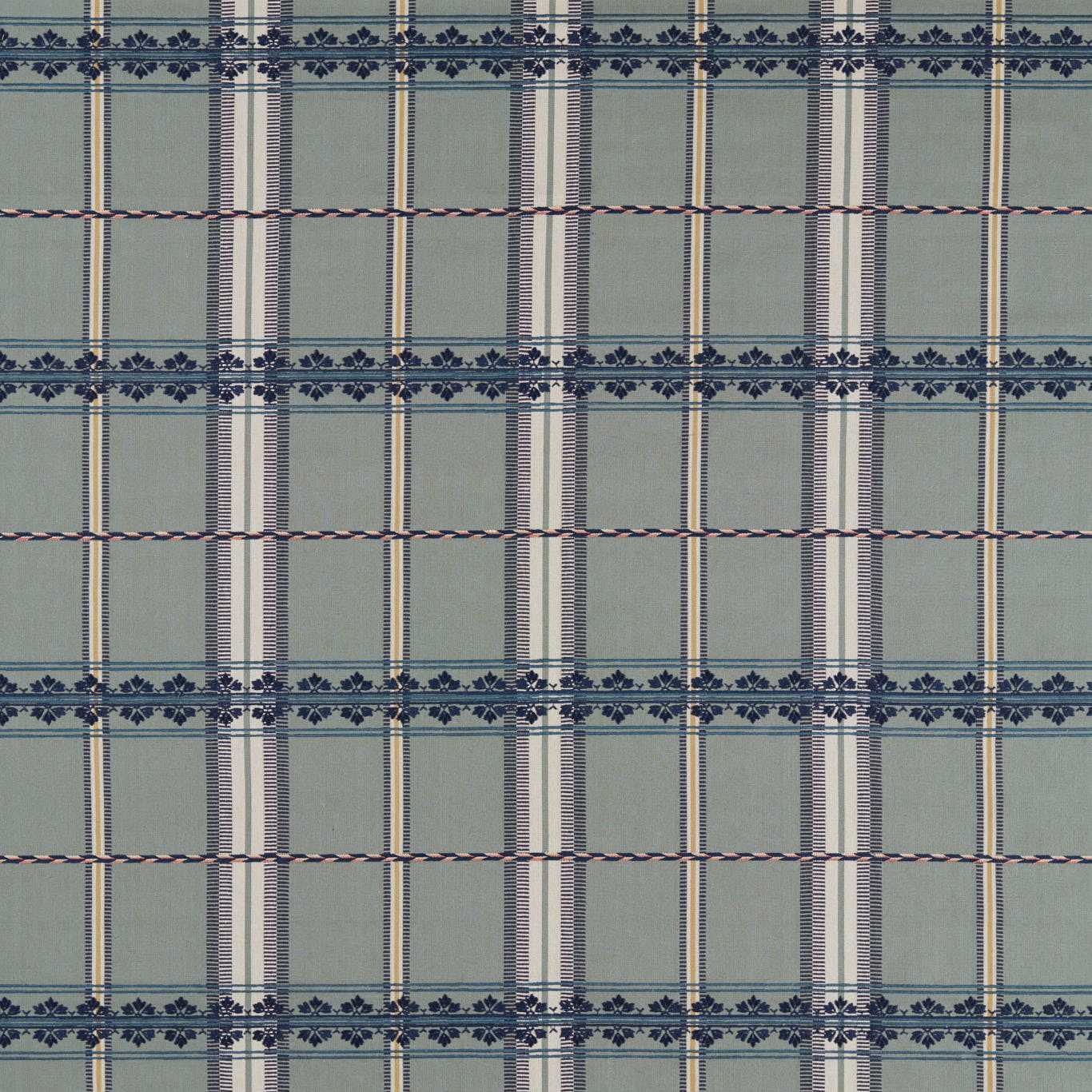 Morris & Co Hanover Check Teal/Indigo Fabric Sample MSTR237698