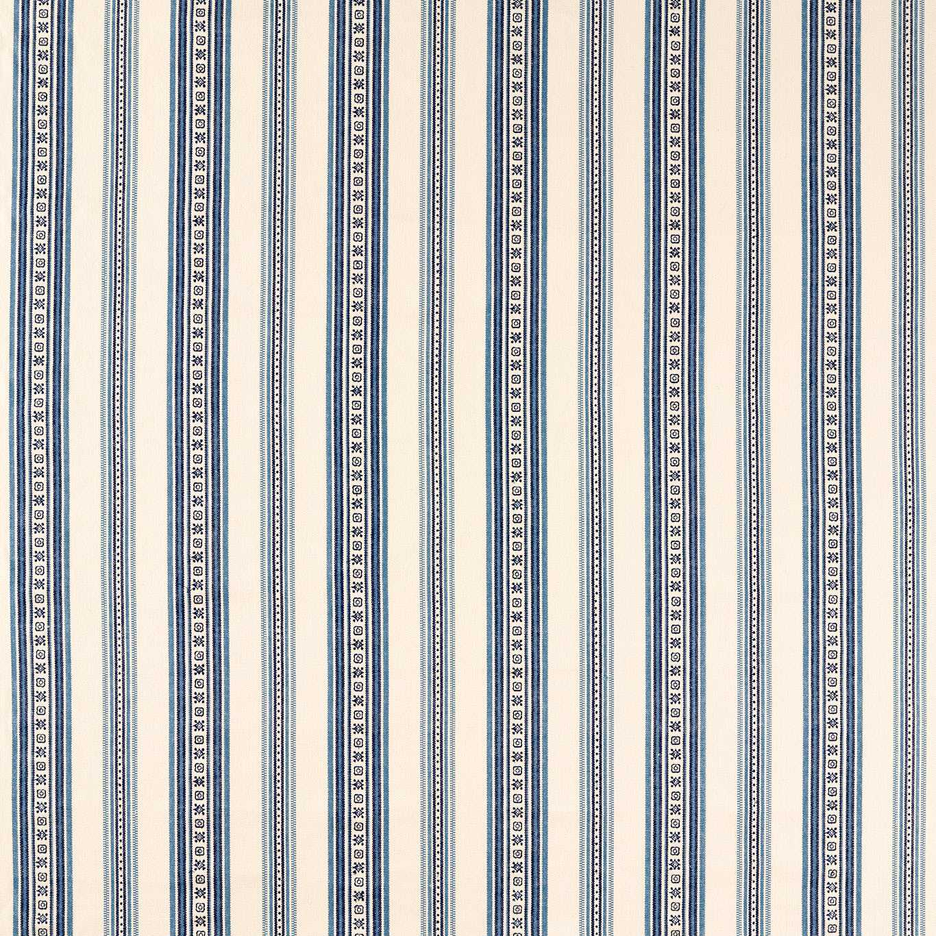 Morris & Co Dallington Stripe Indigo Fabric MSTR237700