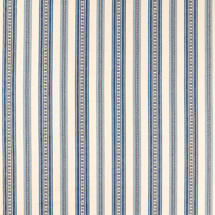 Morris & Co Dallington Stripe Indigo Fabric Sample MSTR237700