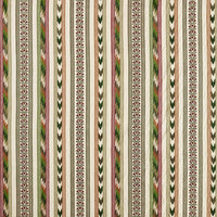 Morris & Co Bloomsbury Stripe Forest/Madder Fabric MSTR237703