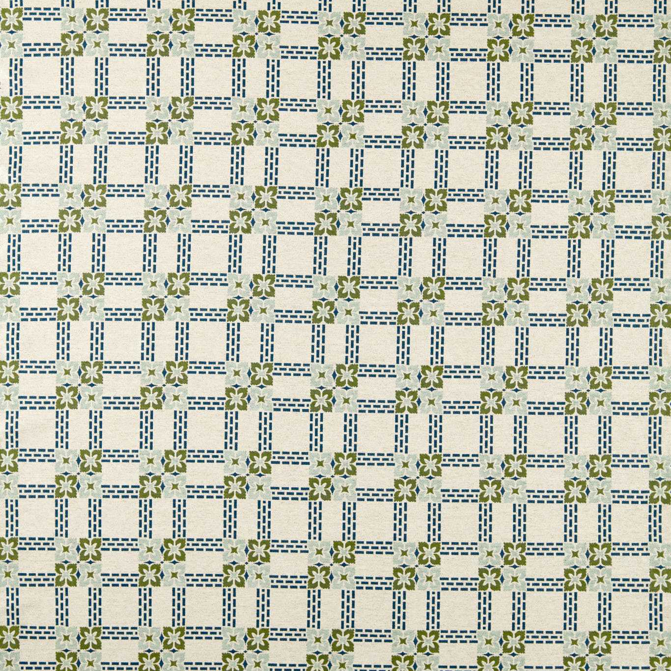 Morris & Co Wisley Weave Indigo/Artichoke Fabric Sample MSTR237705