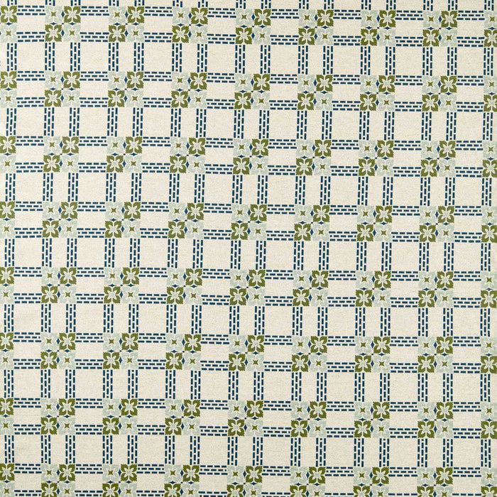 Morris & Co Wisley Weave Indigo/Artichoke Fabric Sample MSTR237705