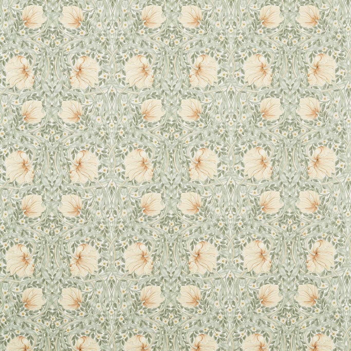 Morris & Co Pimpernel Ww Sage/Caramel Fabric MSWW227283