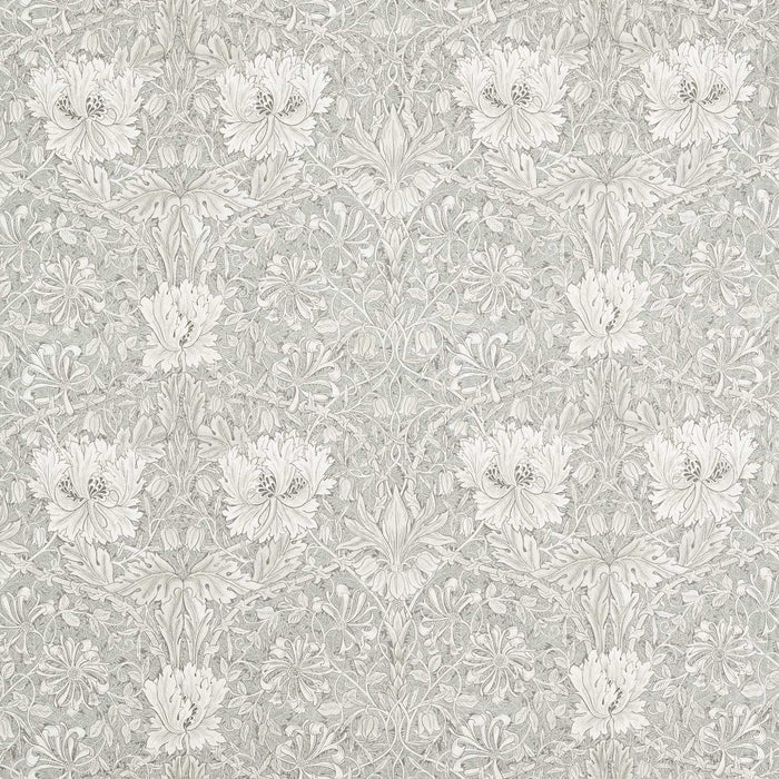 Morris & Co Pure Honeysuckle & Tulip Ww Soft Mint/Grey Fabric Sample MSWW227289