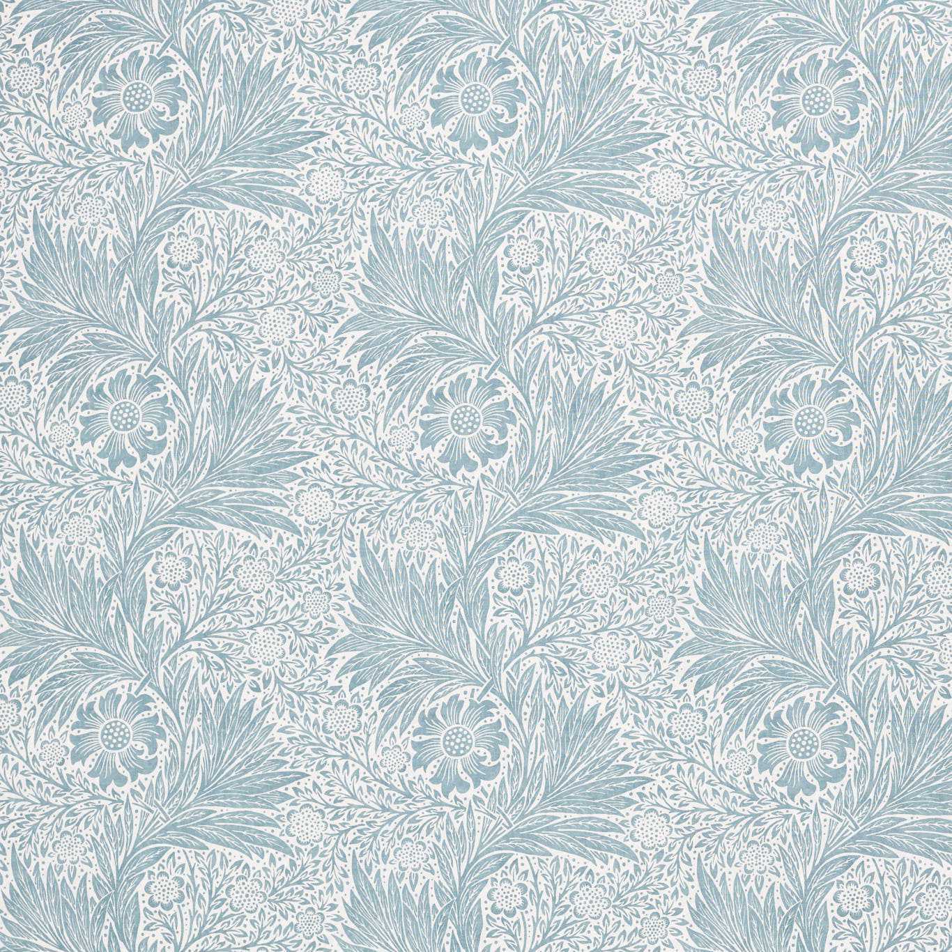 Morris & Co Pure Marigold Sheer Ww Soft Blue Fabric Sample MSWW227295