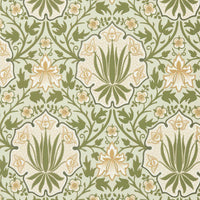 Morris & Co Iris & Rose Bayleaf/Weld Wallpaper MUNW217567