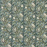 Morris & Co Peony Trellis Bayleaf/Slate Wallpaper MUNW217571