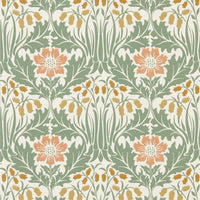 Morris & Co Woodbell & Anemone Rose/Sage Wallpaper MUNW217573