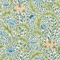 Morris & Co Wild Tulip & Vine Nettle/Woad Wallpaper MUNW217577