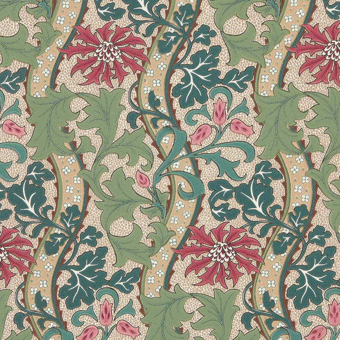 Morris & Co Cornflower Madder/Forest Wallpaper Sample MUNW217580