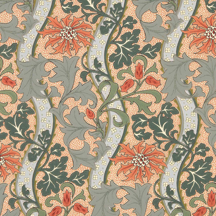 Morris & Co Cornflower Russet/Teal Wallpaper Sample MUNW217581