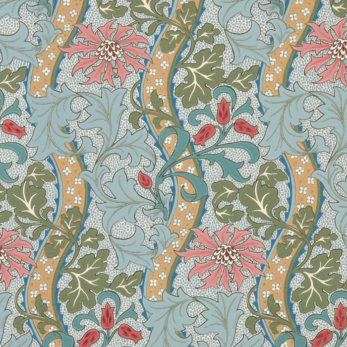 Morris & Co Cornflower Rose/Woad Wallpaper Sample MUNW217582