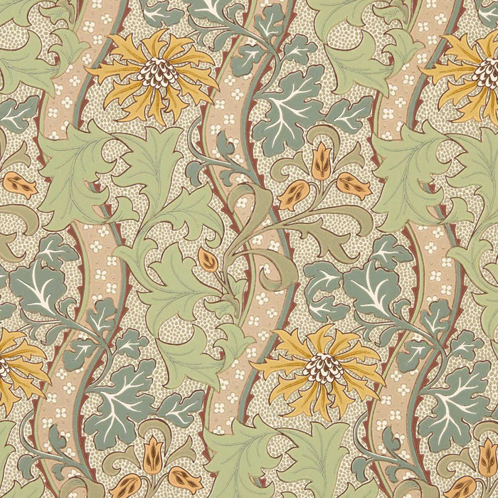 Morris & Co Cornflower Lemon/Sage Wallpaper Sample MUNW217583
