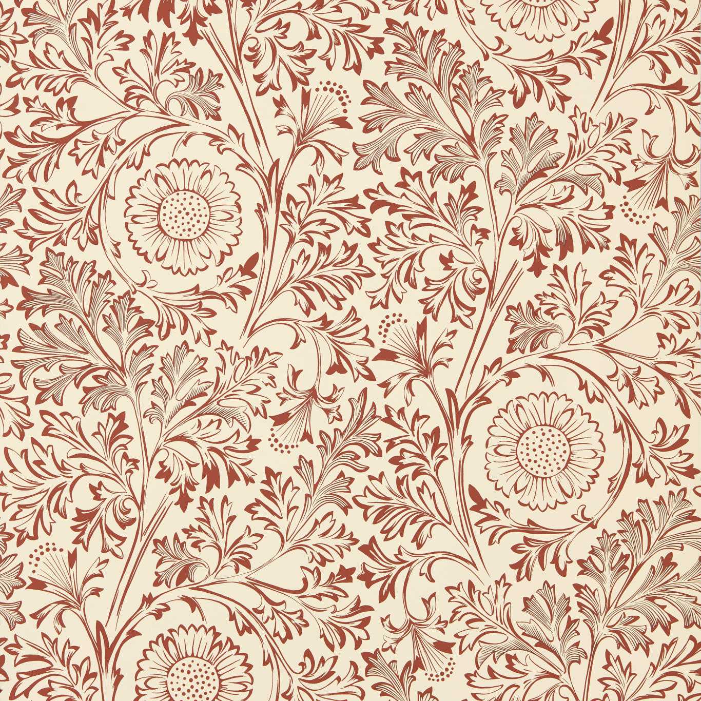Morris & Co Chamomile Flax/Madder Wallpaper Sample MUNW217587