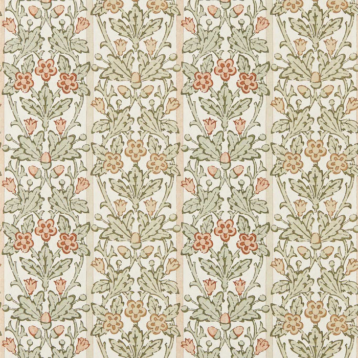 Morris & Co Oak & Blossom Chestnut/Primrose Wallpaper Sample MUNW217589