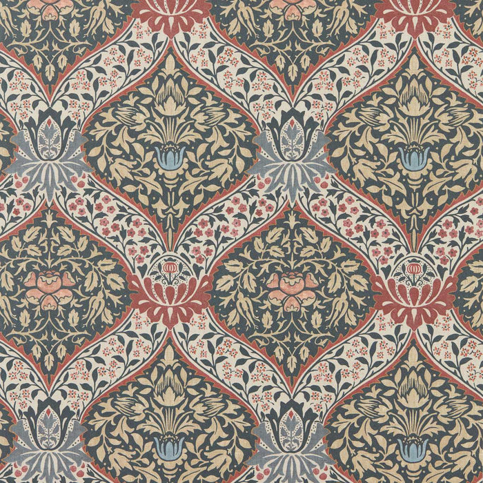 Morris & Co Norbury Brick/Teal Wallpaper Sample MUNW217593