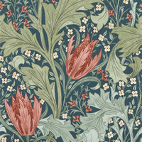 Morris & Co Lent Lily Indigo/Madder Wallpaper MUNW217595