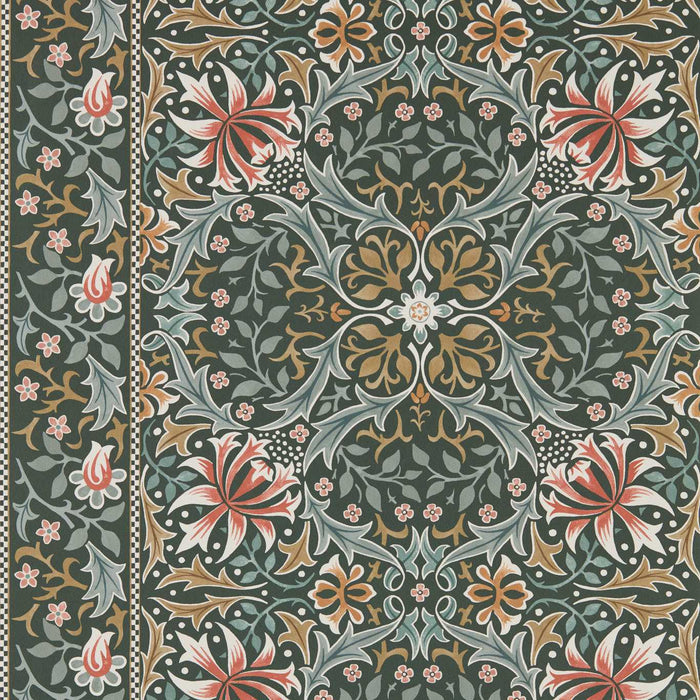 Morris & Co Walthamstow Forest/Teal Wallpaper Sample MUNW217600