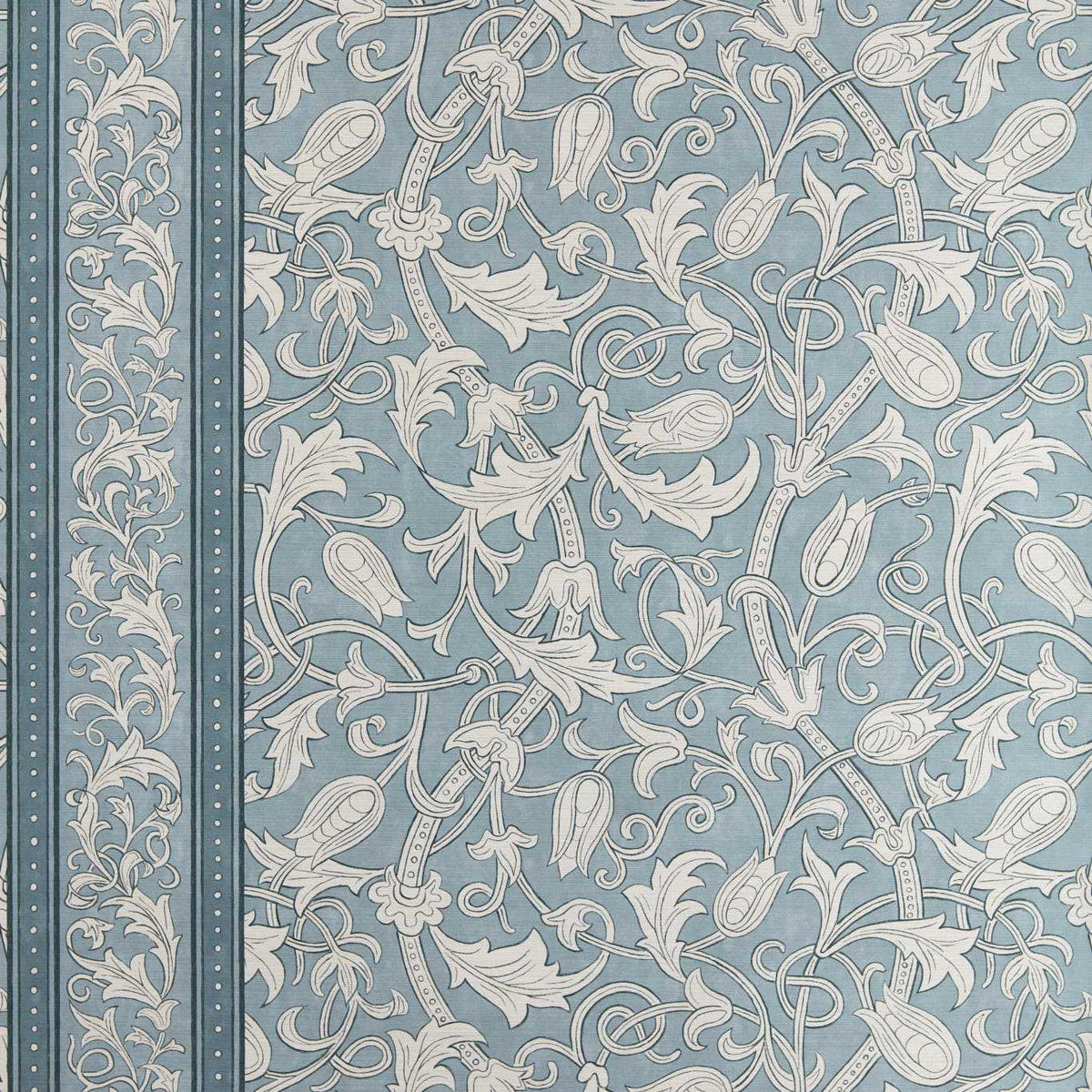 Morris & Co Etched Scrolling Tulip Faded Indigo MUNW217604 Sample | 40% ...