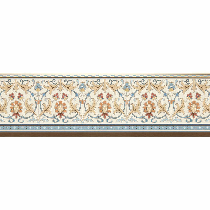 Morris & Co Ornamental Frieze Linen/Woad Wallpaper Sample MUNW217612