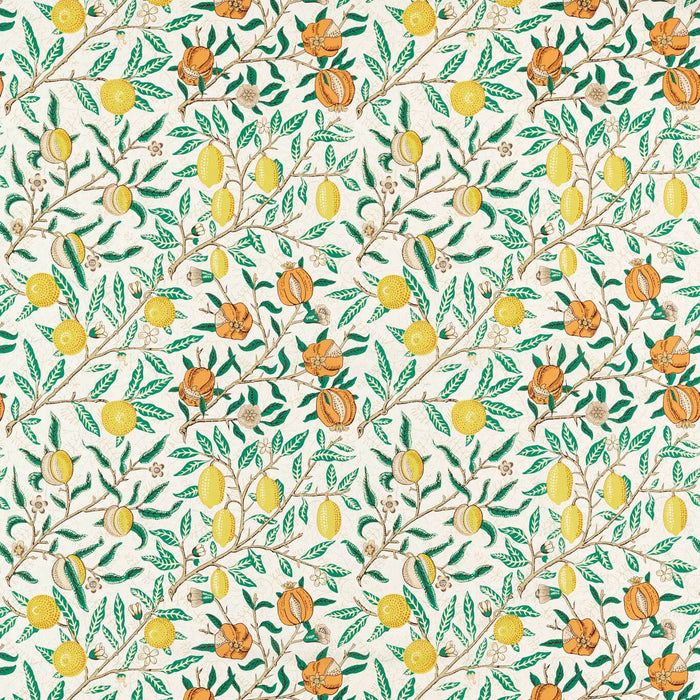 Morris & Co Fruit Sap Green/Tangerine Fabric Sample MVOF227205